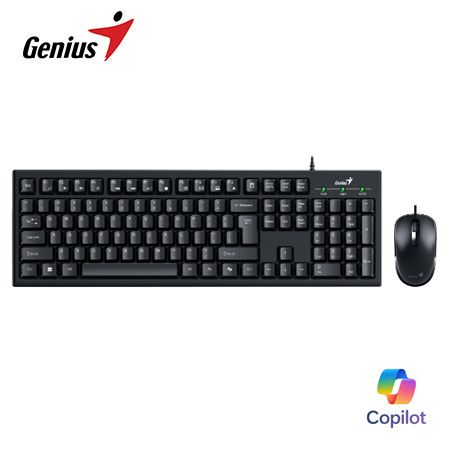 TECLADO GENIUS + MOUSE KM-100SE AI COPILOT USB BLACK (31330009401)