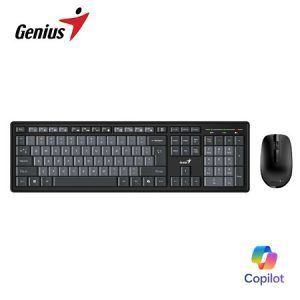 TECLADO GENIUS + MOUSE WIRELESS SMART KM-8200 AI COPILOT USB BLACK/GREY (31340003420)