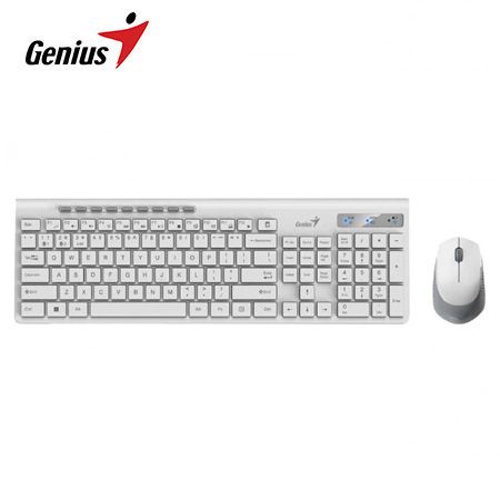 TECLADO GENIUS + MOUSE SLIMSTAR 8230 WIRELESS/BLUETOOTH MULTIMEDIA SP WHITE (31340015401)