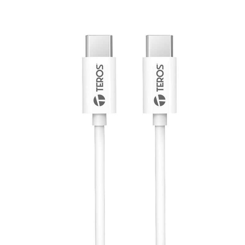 CABLE USB TEROS TE-70209W, TIPO C A TIPO C, 3A, 60W, BLANCO