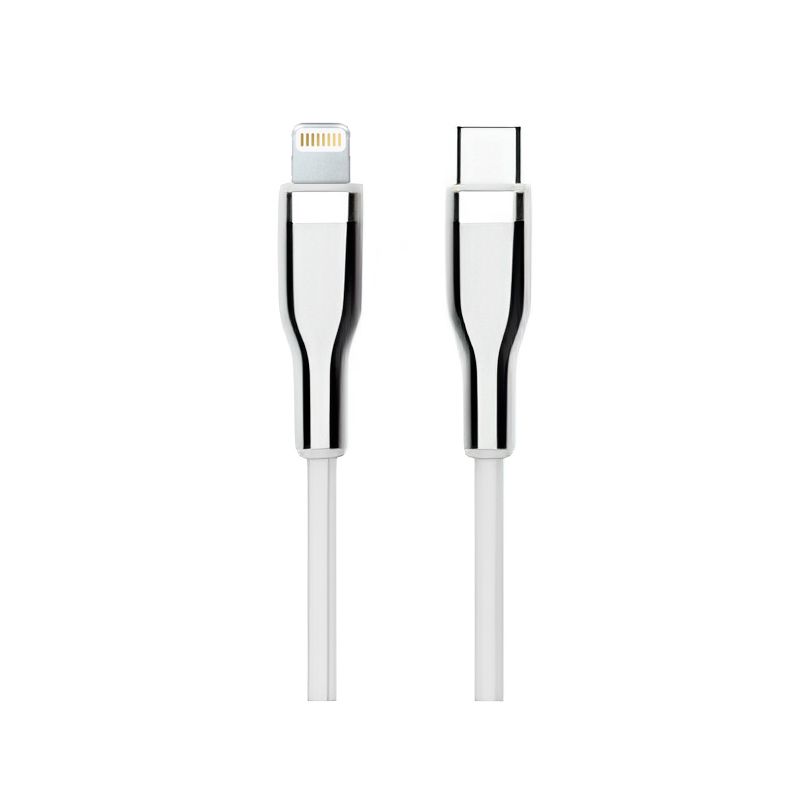 CABLE USB TEROS TE-70212W, TIPO C A LIGHTNING, 3A, 20W, BLANCO