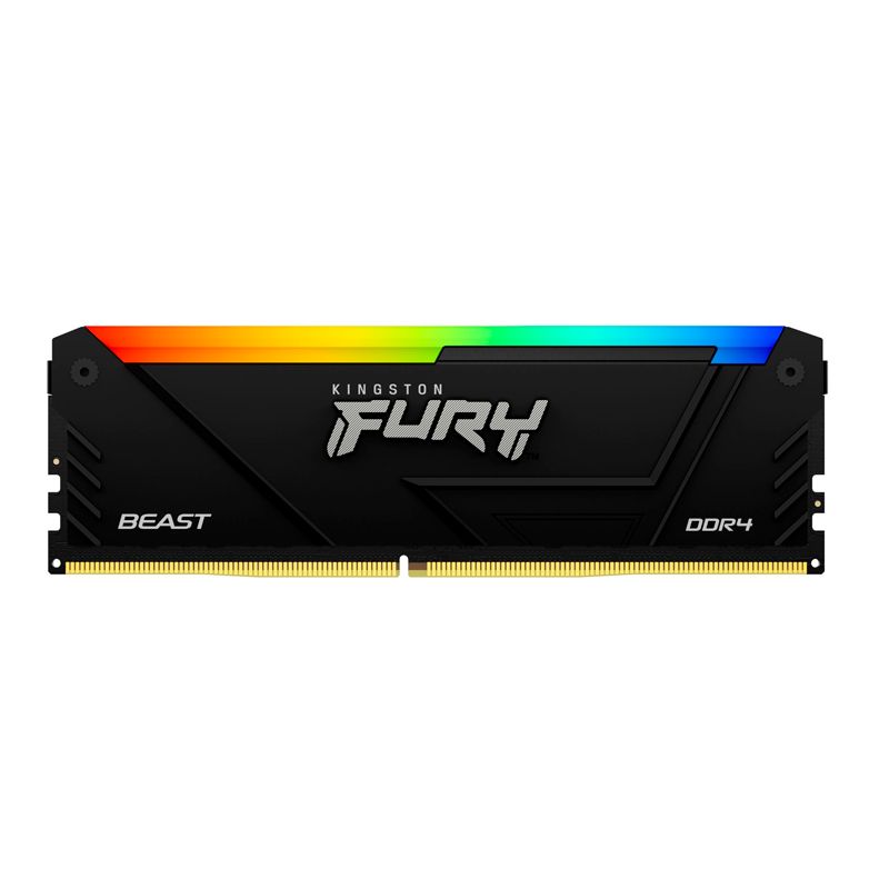 MEMORIA KINGSTON FURY BEAST RGB BLACK, 16GB, DDR4-3600MHZ, PC4-28800, CL18