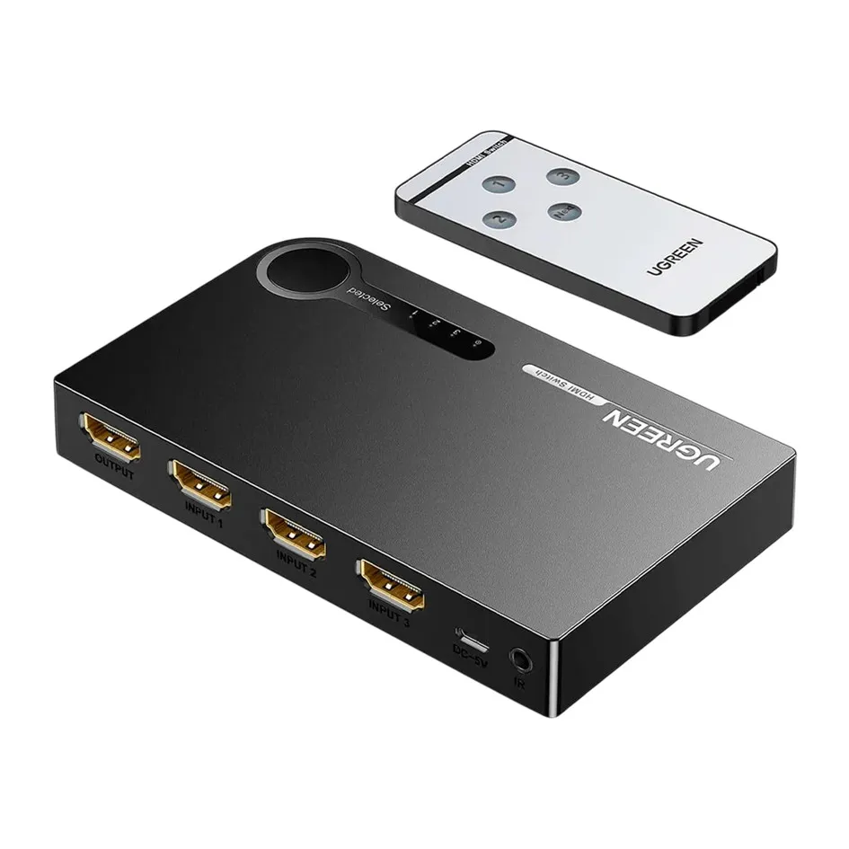 UGREEN HDMI SWITCH 3X1 4K CON CONTROL REMOTO