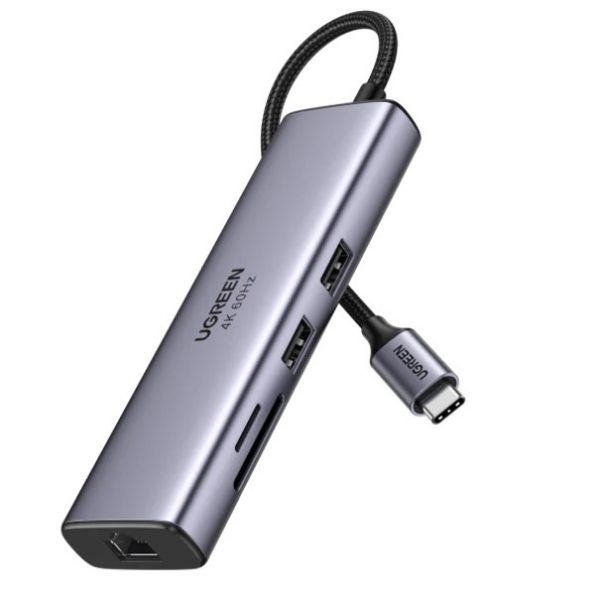 USB C Hub, JESWO 7 in 1 USB C Adapter with 4K HDMI, 1 USB 3.0, 2 USB 2.0, SD/TF Card Reader and 100W PD Compatible with MacBook Pro/Air and Other Type USB C Hub, JESWO 7 in 1 USB C Adapter with 4K HDMI, 1 USB 3.0, 2 USB 2.0, SD/TF Card Reader and 100W PD Compatible with MacBook Pro/Air and Other Type