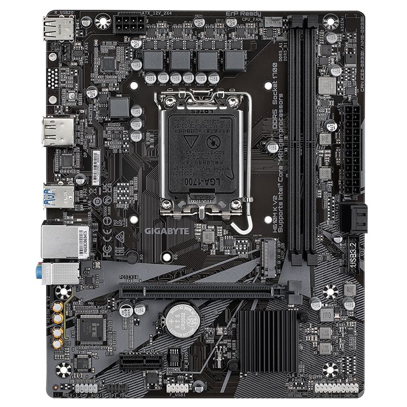 MOTHERBOARD GIGABYTE H610M K V2, CHIPSET INTEL H610, LGA1700, MATX