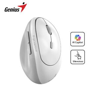 MOUSE GENIUS ERGO 8350S AI COPILOT DUAL WIRELESS/BLUETOOTH VERTICAL 6-BOT SILENT ERGONOMICO WHITE GREY (31030041401)