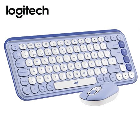 TECLADO LOGITECH + MOUSE POP ICON BLUETOOTH/WIRELESS SP / COPILOT/ LILAC (920-013054)