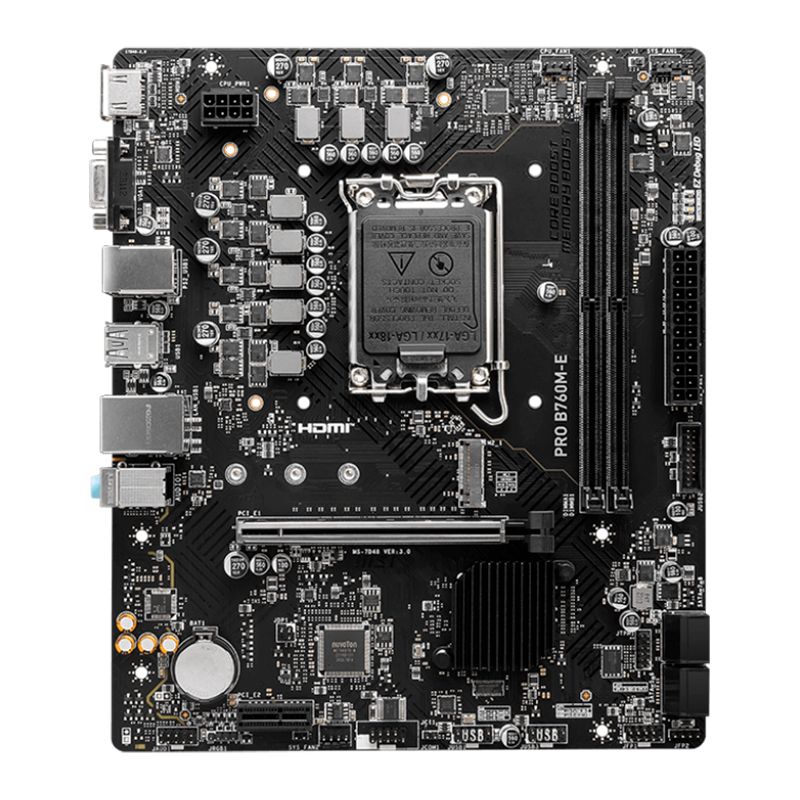 MOTHERBOARD MSI PRO B760M-E, CHIPSET INTEL B760, LGA1700, HDMI, VGA, MATX