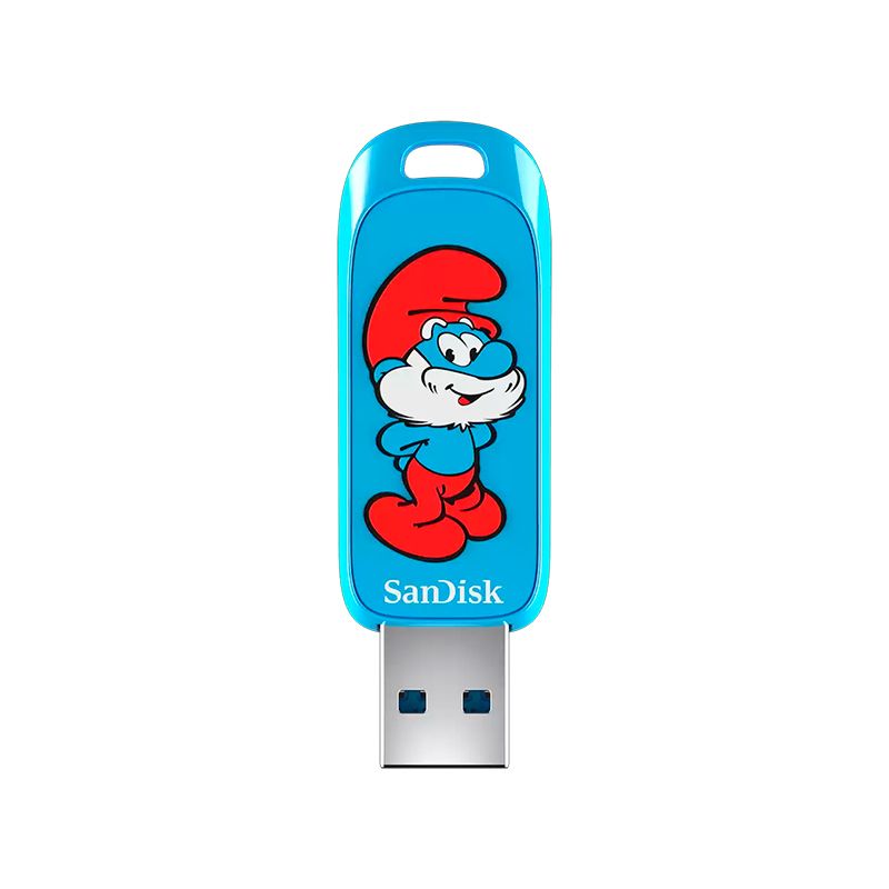 UNIDAD FLASH SANDISK USB SMURFS, 128 GB, USB 3.2 GEN 1 UNIDAD FLASH SANDISK USB SMURFS, 128 GB, USB 3.2 GEN 1