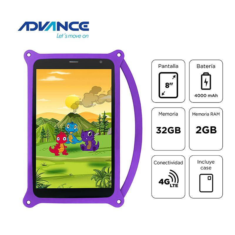 TABLET ADVANCE INTRO TR8050, 8 IPS 1280X800, ANDROID 14 GO, 4G, DUAL SIM, 32GB, RAM