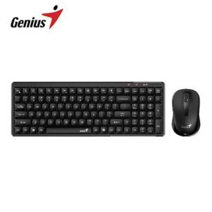 TECLADO GENIUS + MOUSE LUXEMATE Q8100 AI COPILOT WIRELESS COMPACT MULTIMEDIA SP BLACK (31340019401)
