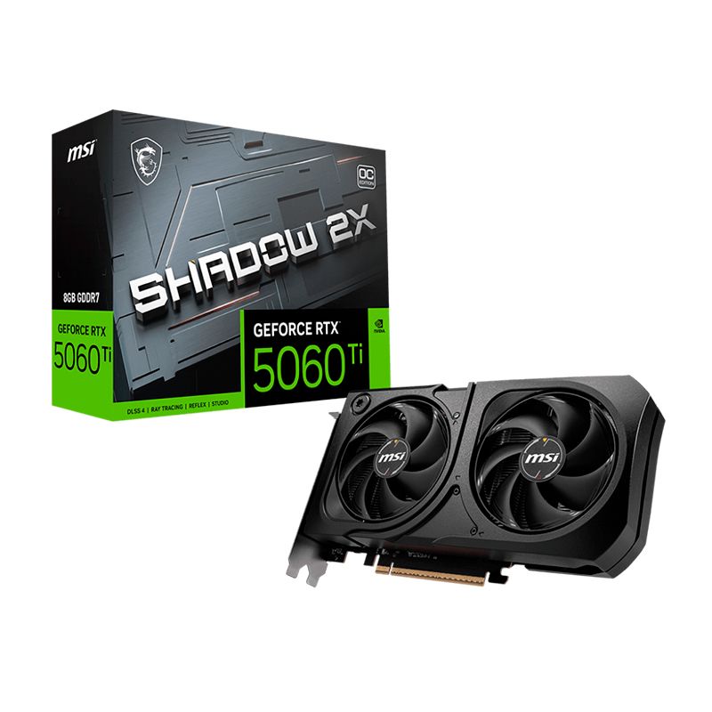 TARJETA DE VIDEO MSI GEFORCE RTX™ 5060 TI 8G SHADOW 2X OC PLUS, 8 GB GDDR7