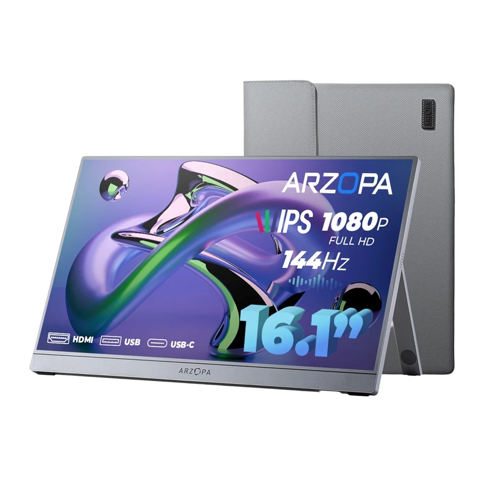 MONITOR PORTÁTIL ARZOPA Z1FC 144HZ 16.1" FHD CON FUNDA
